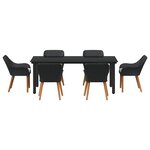 vidaXL Ensemble de salle à manger pour jardin 7 Pièces Noir polyrotin
