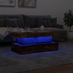 vidaXL Table basse avec lumières LED vieux bois 90x50x40 cm