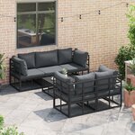 vidaXL Ensemble de canapé de jardin 6 Pièces Noir 70 x 70 x 32 cm