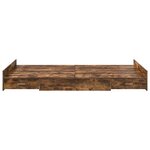 vidaXL Cadre de lit avec rangement avec tiroir Chêne fumé 120 x 190 cm