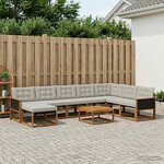 vidaXL Ensemble de canapés d'extérieur 9 Pièces Naturel et gris clair