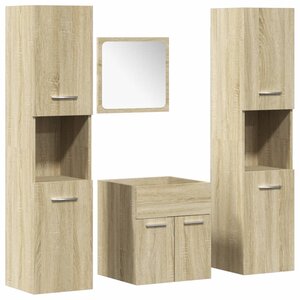 vidaXL Ensemble de meubles de salle de bain 4 Pièces chêne sonoma