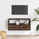 vidaXL Meuble TV chêne marron 80x31x39 5 cm bois d'ingénierie et métal