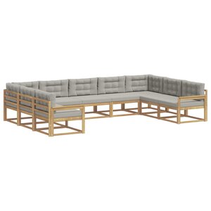 vidaXL Ensemble de canapés d'extérieur 9 Pièces Blanc et gris clair