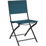 Chaise pliante en acier et toile dream (lot de 4) graphite  bleu
