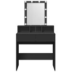 vidaXL Coiffeuse avec LED noir 80x41x144 5 cm