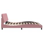 VidaXL Cadre de lit avec LED sans matelas rose 180x200 cm velours