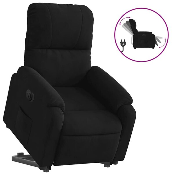 vidaXL Fauteuil inclinable électrique noir tissu microfibre