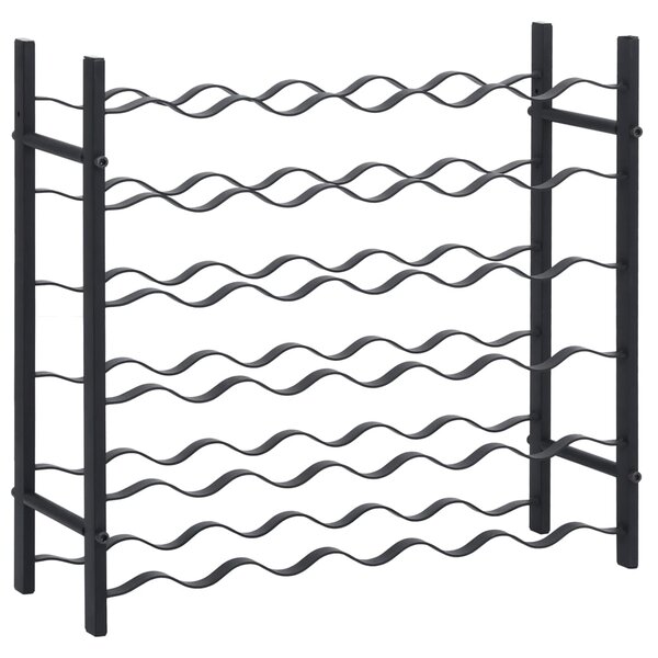 vidaXL Casier à bouteilles pour 36 bouteilles Noir Fer