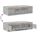 vidaXL Lit de jour avec tiroirs sans matelas gris béton 90x200 cm