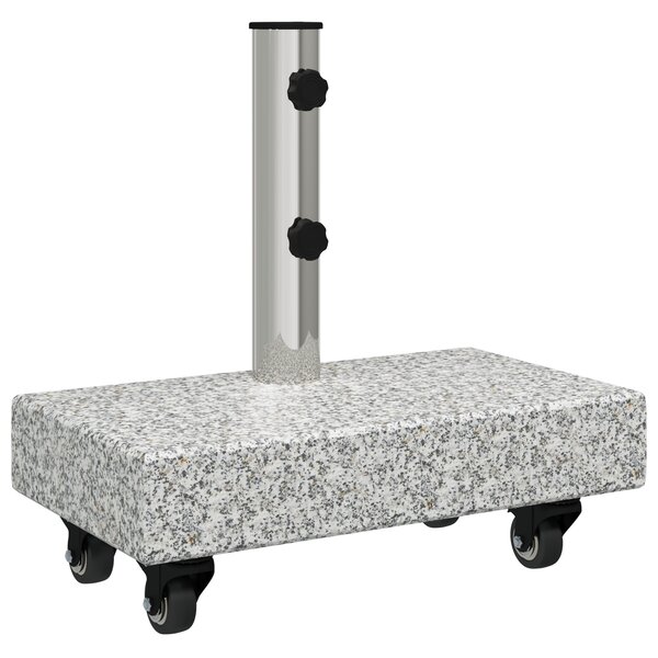 vidaXL Base de parasol sur roues pour poteaux de Ø38/48mm Gris Granit 25 kg Rectangulaire