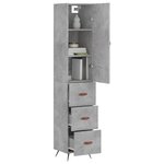 vidaXL Buffet haut Gris béton 34 5x34x180 cm Bois d'ingénierie