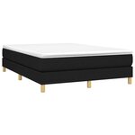 vidaXL Sommier à lattes de lit avec matelas Noir 140x190 cm Tissu