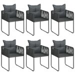 vidaXL Ensemble à manger de jardin 7 Pièces PVC résine tressée noir