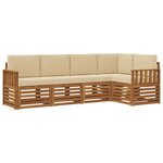 vidaXL Ensemble de canapé d'angle avec coussin 5 Pièces Naturel et Beige