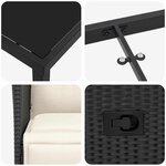 vidaXL Ensemble de salle à manger pour jardin 3 Pièces Noir Poly rotin