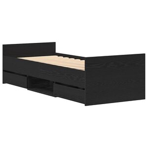 vidaXL Cadre de lit Chêne noir 75 x 190 cm Bois d'ingénierie