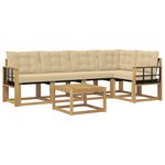 vidaXL Ensemble de canapés d'extérieur 6 Pièces Blanc et Beige