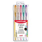 Stylo roller signo assortiment pailleté 5 pièces