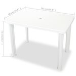 vidaXL Table de jardin Blanc 101 x 68 x 72 cm Plastique