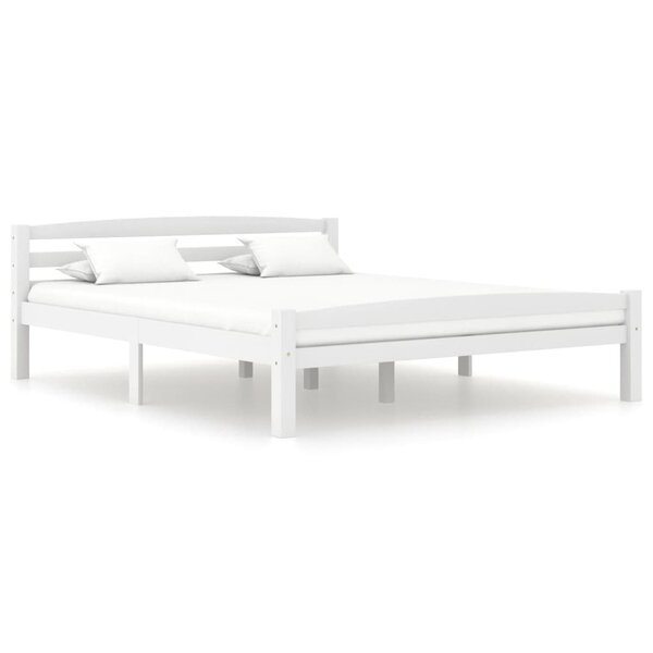 vidaXL Cadre de lit Blanc Bois de pin massif 160x200 cm
