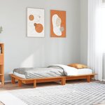 vidaXL Cadre de lit sans matelas cire marron 90x190 cm bois pin massif