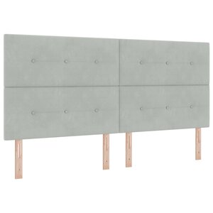 vidaXL Tête de lit LED avec bandes LED Gris clair 200 cm Velours