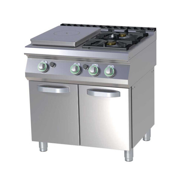 Fourneau gaz 2 feux et plaque coup de feu sur meuble - 19 1 kw -  -  800x730x900mm