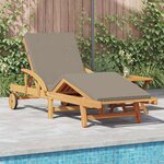 vidaXL Transat avec coussin Taupe 200 x 67 x 84cm Bois d'acacia massif