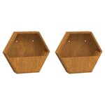 vidaXL Jardinières murales 2 Pièces Rouillé Acier corten 46x10x40 cm