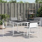 vidaXL Chaises de jardin avec coussins lot de 4 blanc acier/textilène