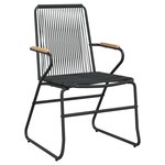 vidaXL Ensemble de 5 chaises de jardin Noir Rattan PVC
