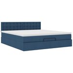VidaXL Cadre de lit ottoman avec matelas bleu 160x200 cm tissu