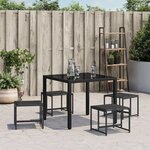 vidaXL Tabourets de jardin 4 Pièces noir acier et textilène