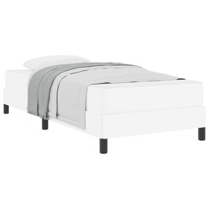 vidaXL Cadre de lit avec matelas Blanc pur 90 x 200 cm tissu