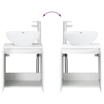 vidaXL Vanité de lavabo mural Blanc brillant 49 5 x 44 5 x 65 cm