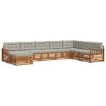 vidaXL Ensemble de canapés d'extérieur 8 Pièces Gris Naturel et Clair