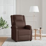 vidaXL Fauteuil inclinable Marron Similicuir