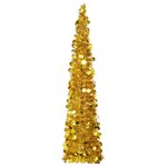 vidaXL Sapin de Noël artificiel escamotable doré 150 cm PET