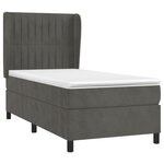 vidaXL Sommier à lattes de lit et matelas Gris foncé 90x190 cm Velours