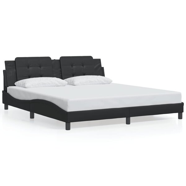 vidaXL Cadre de lit sans matelas Zadar noir 180x200 cm similicuir