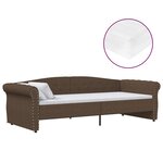 vidaXL Lit avec matelas et éclairage USB Marron Tissu 90x200 cm