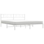 vidaXL Cadre de lit métal sans matelas et tête de lit blanc 200x200 cm