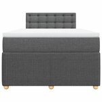 vidaXL Sommier à lattes de lit avec matelas gris foncé 120x190cm tissu