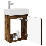 vidaXL Meuble de salle de bain avec robinet Chêne fumé