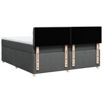 vidaXL Sommier à lattes de lit avec matelas Gris foncé 180x200cm Tissu