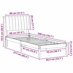 vidaXL Cadre de lit avec tête de lit Marron 80 x 200 cm Pin massif