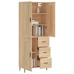 vidaXL Buffet haut Chêne sonoma 69 5x34x180 cm Bois d'ingénierie