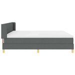 vidaXL Lit à Ressorts avec matelas Gris foncé 200 x 200 cm tissu