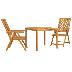 vidaXL Ensemble de salle à manger pour jardin 3 Pièces Marron